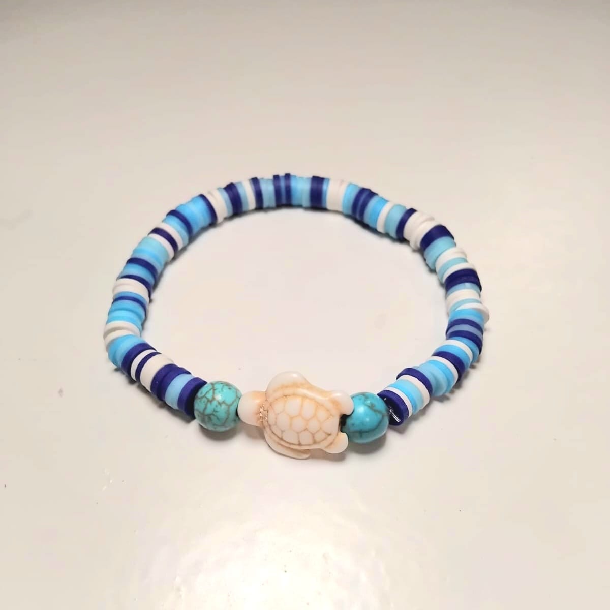 Frosty Blue Turtle Bracelet